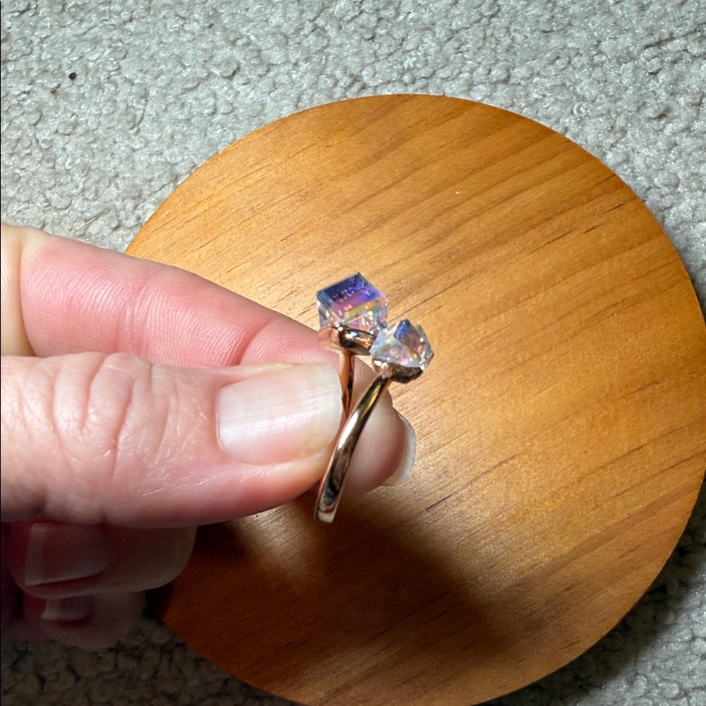 Felicias 925 Silver Iridescent Crystal Ring - Picture 6 of 11